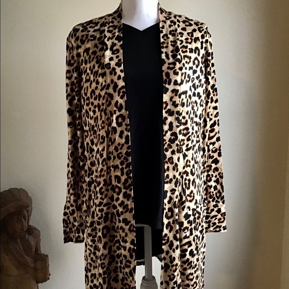 ZENANA leopard print cardigan.